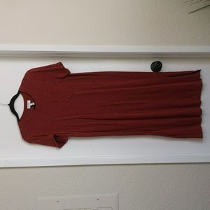 Jessica Simpson, rust brown midi dress, size small